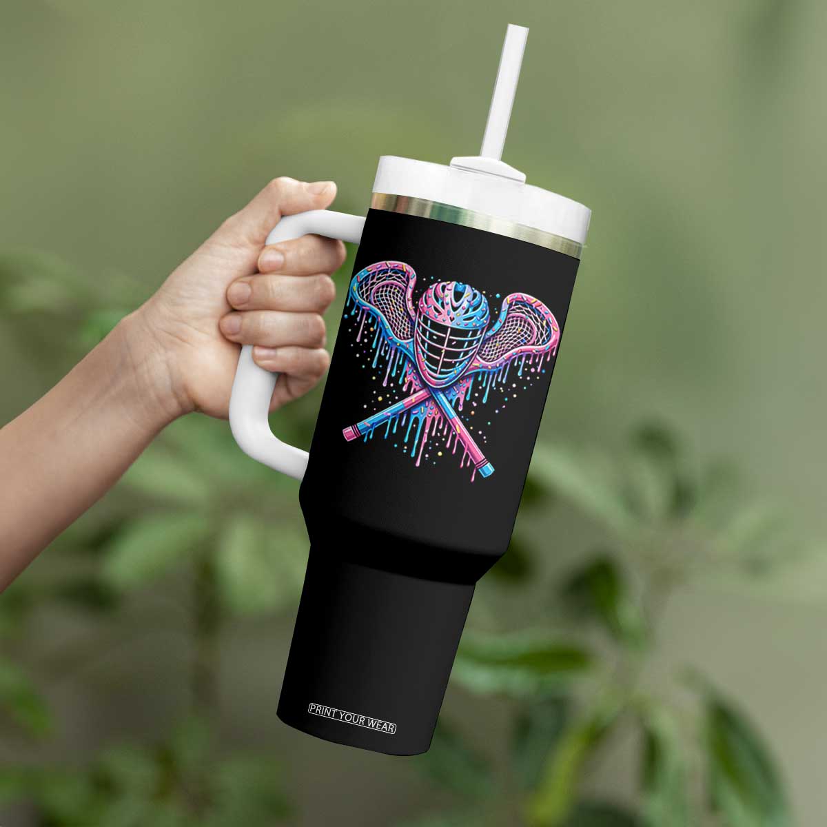 Lacrosse Drip Ice Cream Lax Helmet Sticks Sport Player Tumbler With Handle TS11 Print Your Wear