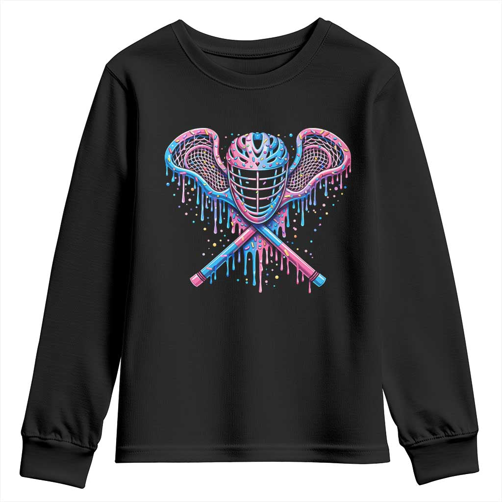 Lacrosse Drip Ice Cream Lax Helmet Sticks Sport Player Youth Sweatshirt TS11 Black Print Your Wear
