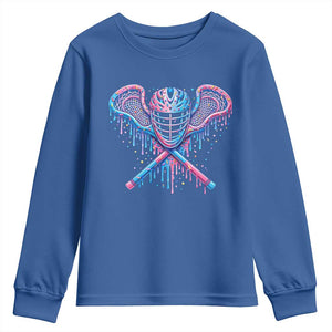 Lacrosse Drip Ice Cream Lax Helmet Sticks Sport Player Youth Sweatshirt TS11 Royal Blue Print Your Wear
