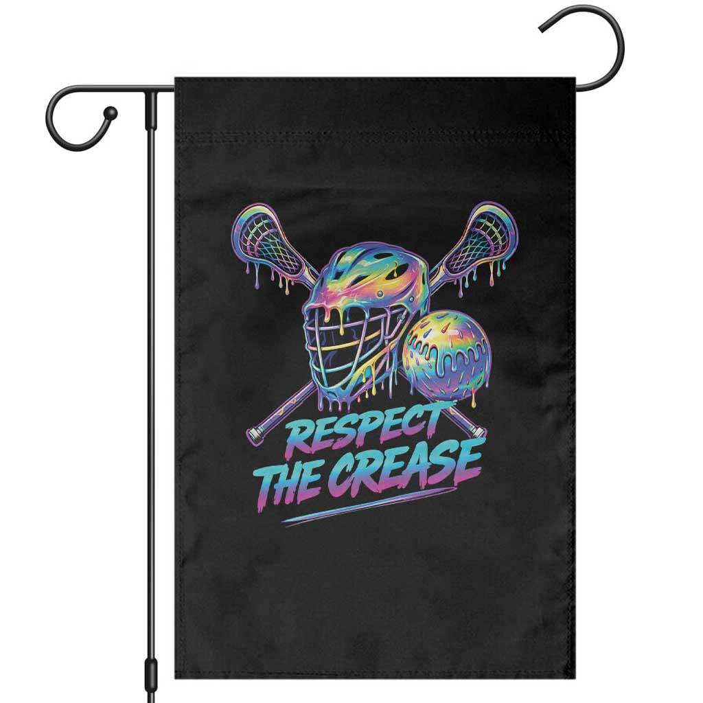 Respect The Crease Lacrosse Drip Garden Flag Funny Lax Goalie TS11 Black Print Your Wear
