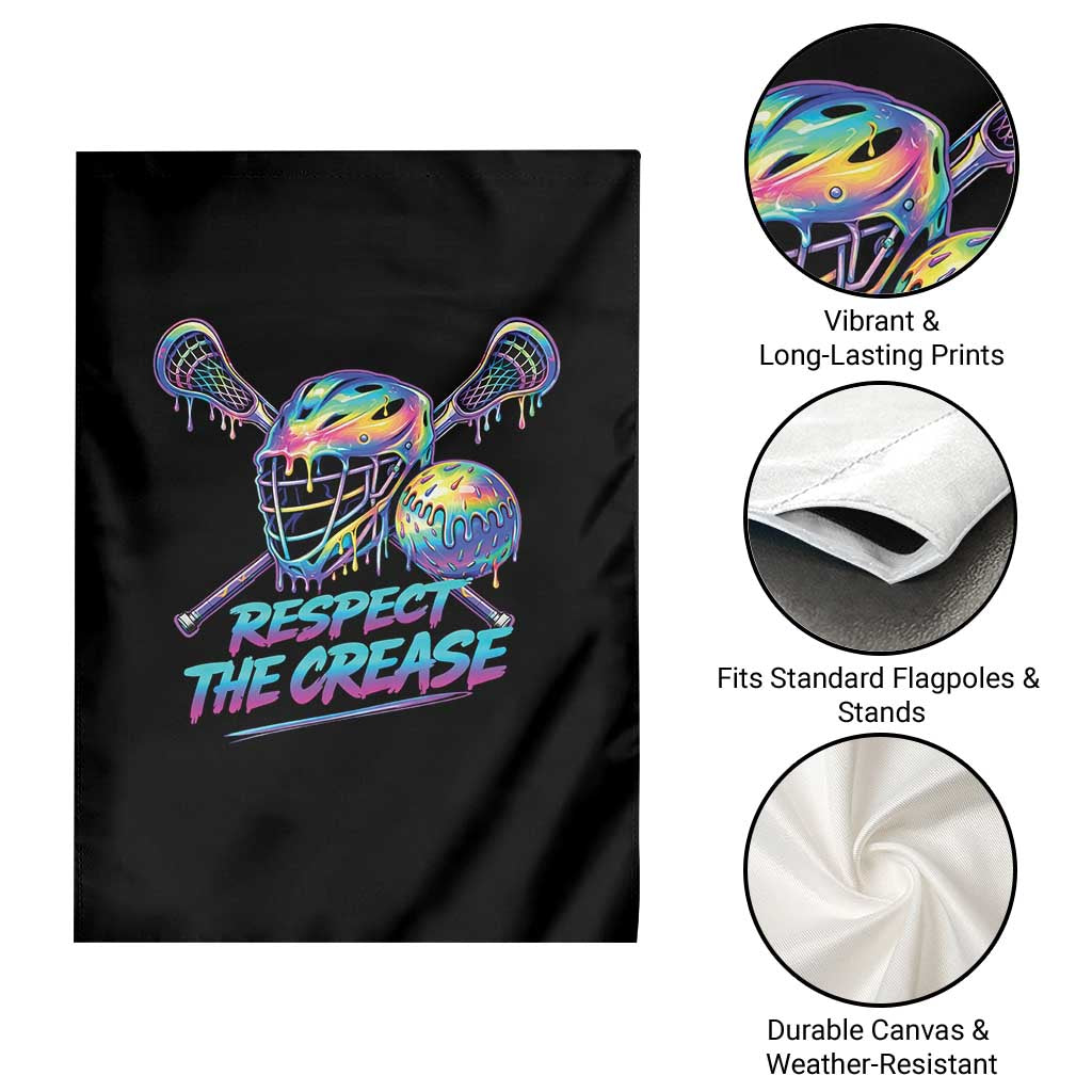 Respect The Crease Lacrosse Drip Garden Flag Funny Lax Goalie TS11 Print Your Wear