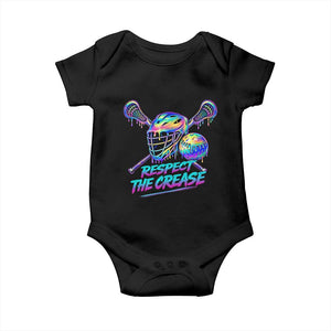 Respect The Crease Lacrosse Drip Baby Onesie Funny Lax Goalie TS11 Black Print Your Wear