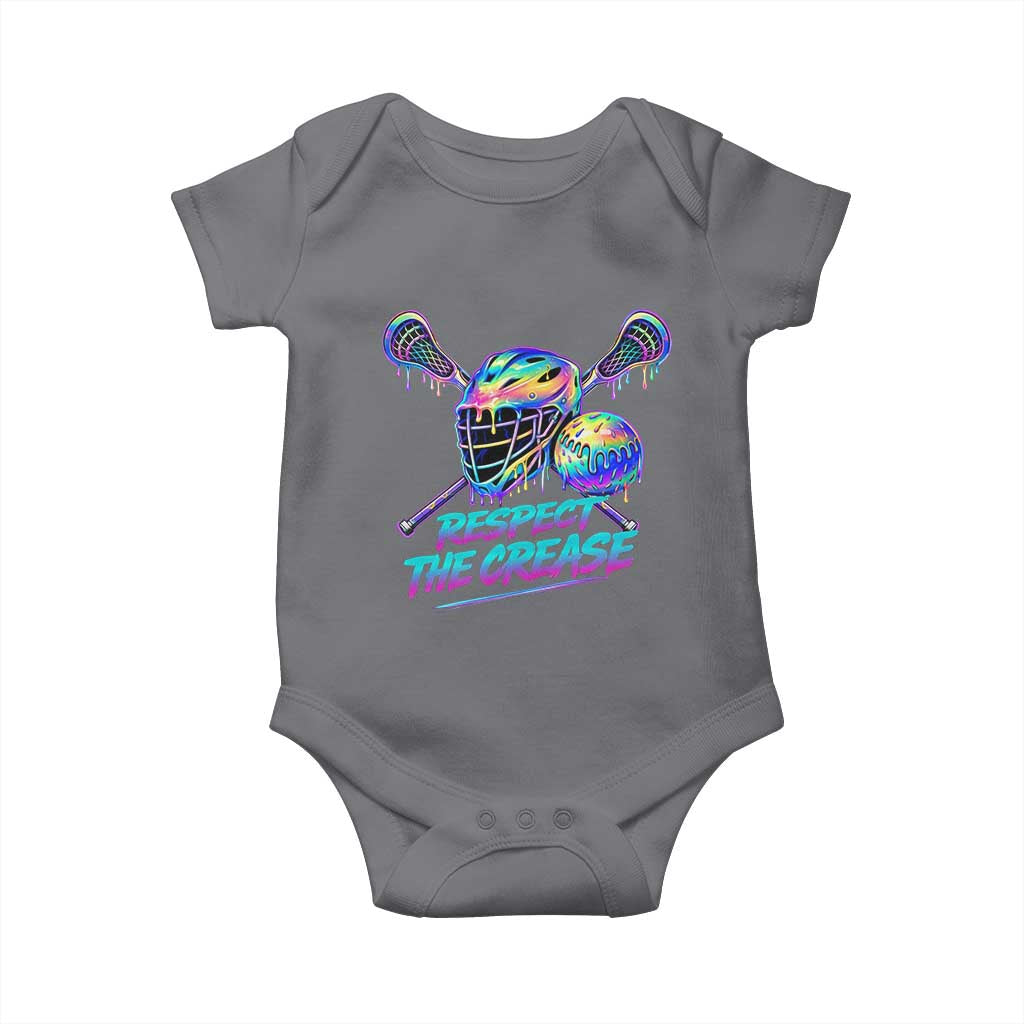 Respect The Crease Lacrosse Drip Baby Onesie Funny Lax Goalie TS11 Charcoal Print Your Wear