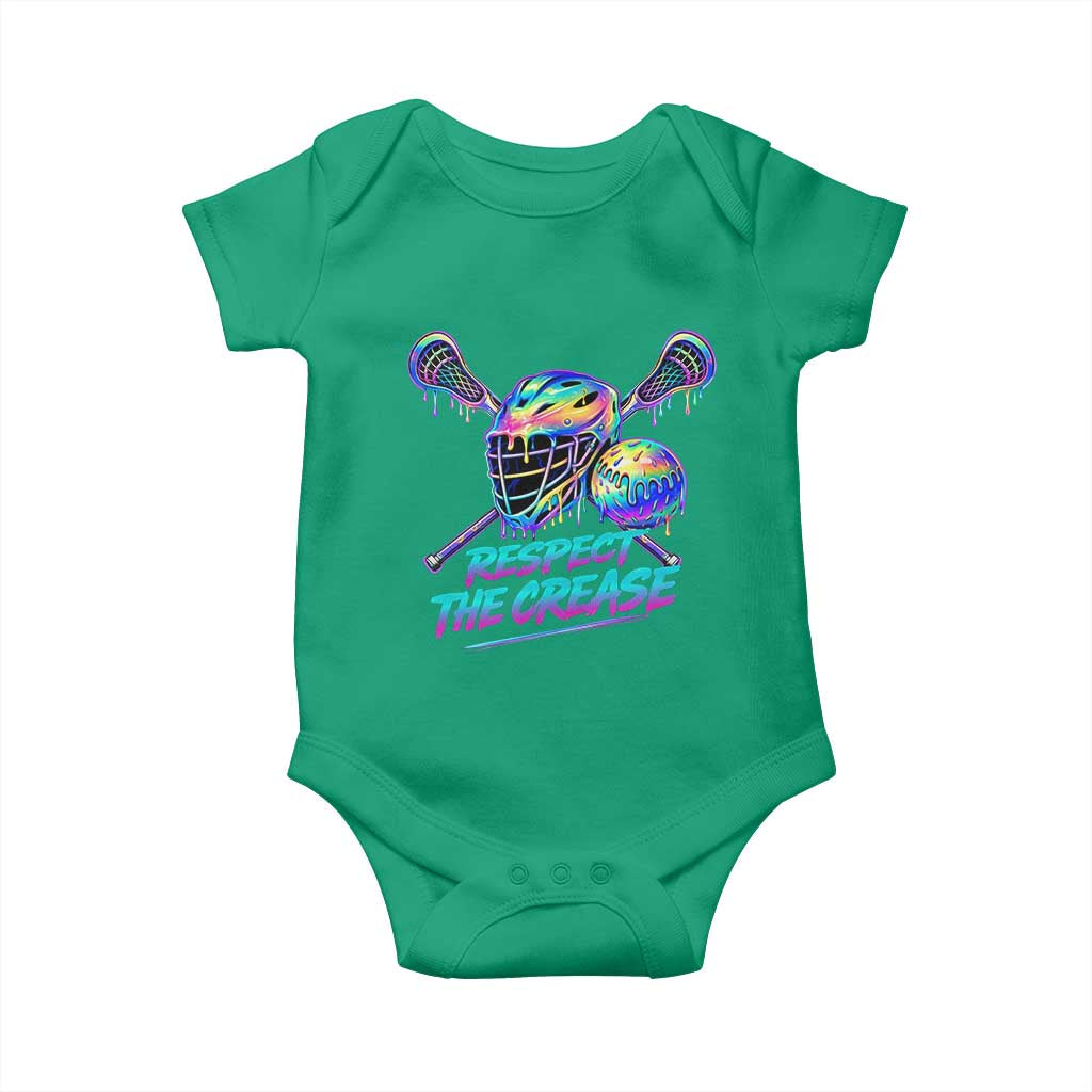 Respect The Crease Lacrosse Drip Baby Onesie Funny Lax Goalie TS11 Irish Green Print Your Wear
