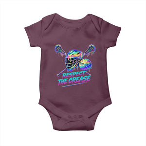 Respect The Crease Lacrosse Drip Baby Onesie Funny Lax Goalie TS11 Maroon Print Your Wear