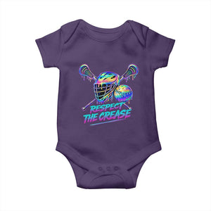 Respect The Crease Lacrosse Drip Baby Onesie Funny Lax Goalie TS11 Purple Print Your Wear