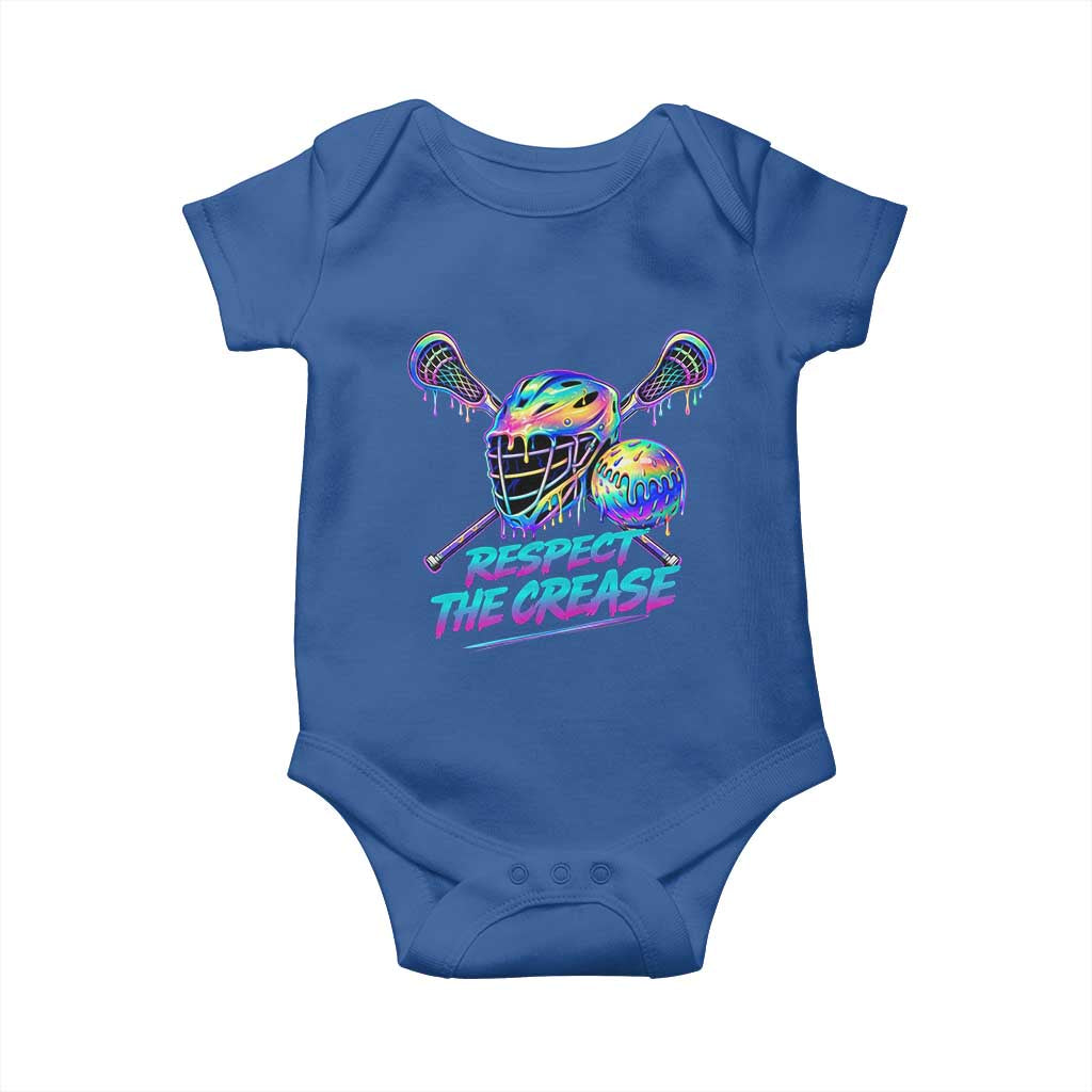 Respect The Crease Lacrosse Drip Baby Onesie Funny Lax Goalie TS11 Royal Blue Print Your Wear