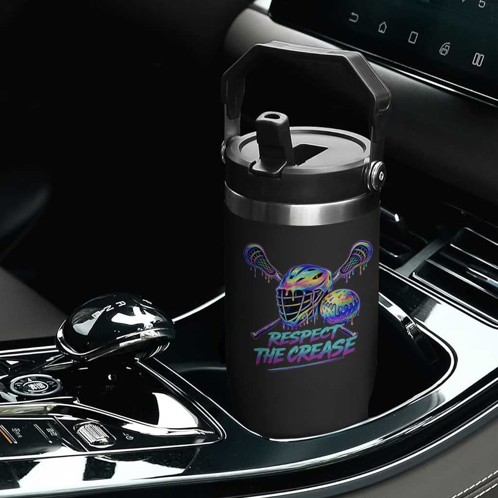 Respect The Crease Lacrosse Drip Flip Straw Tumbler Funny Lax Goalie TS11 Print Your Wear