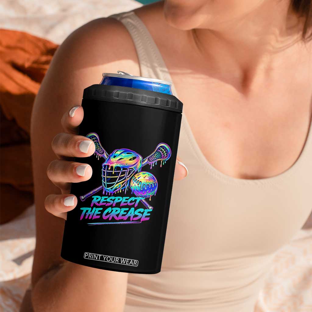 Respect The Crease Lacrosse Drip 4 in 1 Can Cooler Tumbler Funny Lax Goalie TS11 Print Your Wear