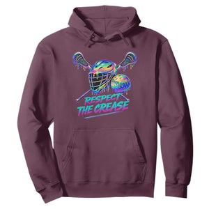 Respect The Crease Lacrosse Drip Hoodie Funny Lax Goalie TS11 Maroon Print Your Wear