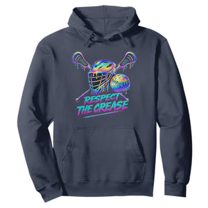 Respect The Crease Lacrosse Drip Hoodie Funny Lax Goalie TS11 Navy Print Your Wear