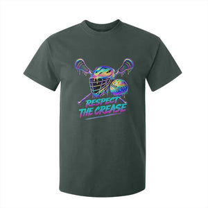 Respect The Crease Lacrosse Drip T Shirt For Kid Funny Lax Goalie TS11 Dark Forest Green Print Your Wear