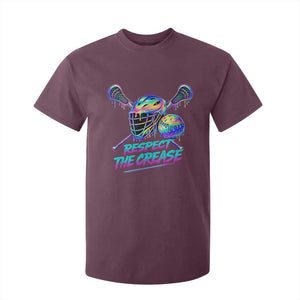 Respect The Crease Lacrosse Drip T Shirt For Kid Funny Lax Goalie TS11 Maroon Print Your Wear