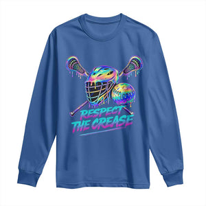 Respect The Crease Lacrosse Drip Long Sleeve Shirt Funny Lax Goalie TS11 Royal Blue Print Your Wear