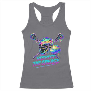 Respect The Crease Lacrosse Drip Racerback Tank Top Funny Lax Goalie TS11 Charcoal Print Your Wear