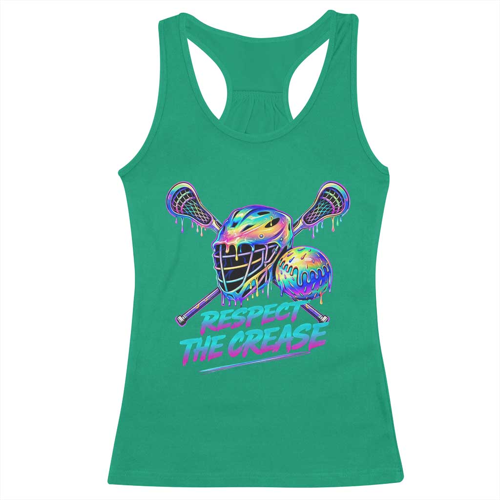 Respect The Crease Lacrosse Drip Racerback Tank Top Funny Lax Goalie TS11 Irish Green Print Your Wear