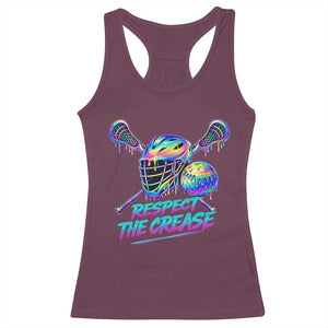 Respect The Crease Lacrosse Drip Racerback Tank Top Funny Lax Goalie TS11 Maroon Print Your Wear