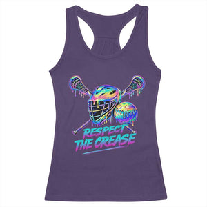 Respect The Crease Lacrosse Drip Racerback Tank Top Funny Lax Goalie TS11 Purple Print Your Wear