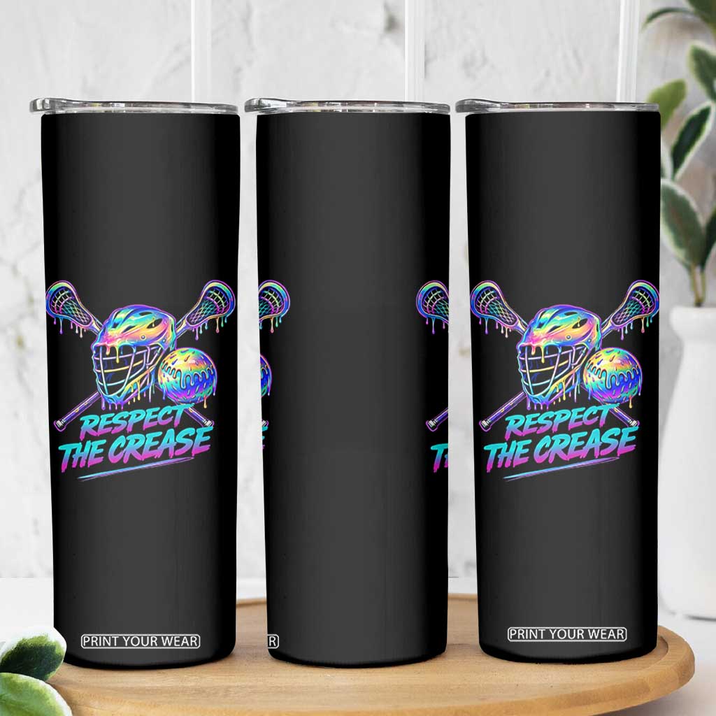 Respect The Crease Lacrosse Drip Skinny Tumbler Funny Lax Goalie TS11 Print Your Wear