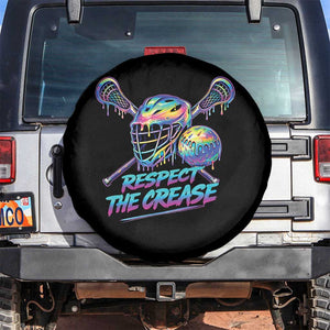 Respect The Crease Lacrosse Drip Spare Tire Cover Funny Lax Goalie TS11 No hole Black Print Your Wear