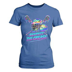 Respect The Crease Lacrosse Drip T Shirt For Women Funny Lax Goalie TS11 Royal Blue Print Your Wear