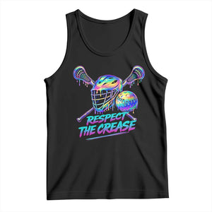 Respect The Crease Lacrosse Drip Tank Top Funny Lax Goalie TS11 Black Print Your Wear