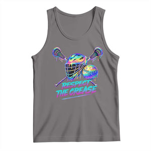 Respect The Crease Lacrosse Drip Tank Top Funny Lax Goalie TS11 Deep Heather Print Your Wear