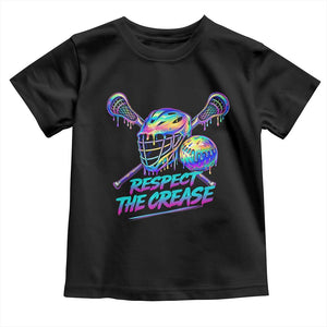 Respect The Crease Lacrosse Drip Toddler T Shirt Funny Lax Goalie TS11 Black Print Your Wear