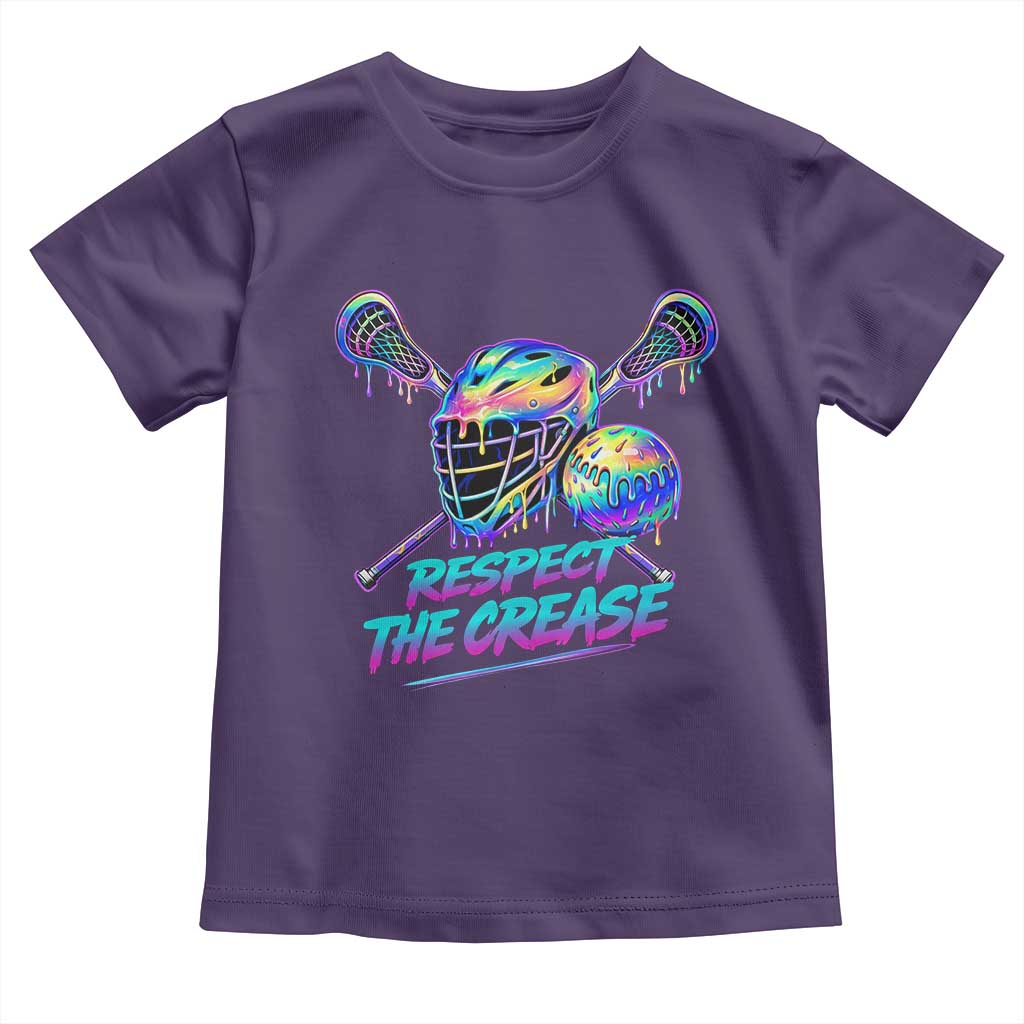 Respect The Crease Lacrosse Drip Toddler T Shirt Funny Lax Goalie TS11 Purple Print Your Wear