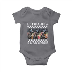 Baseball Raccoon Literally Just a Bleacher Creature Baby Onesie Funny Trash Panda At Ballfield TS11 Charcoal Print Your Wear
