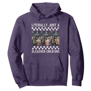 Baseball Raccoon Literally Just a Bleacher Creature Hoodie Funny Trash Panda At Ballfield TS11 Purple Print Your Wear