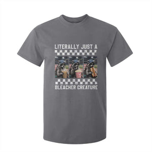 Baseball Raccoon Literally Just a Bleacher Creature T Shirt For Kid Funny Trash Panda At Ballfield TS11 Charcoal Print Your Wear