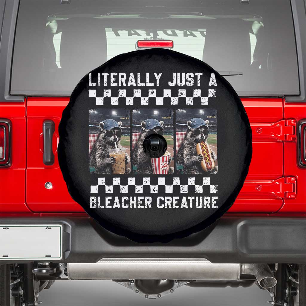 Baseball Raccoon Literally Just a Bleacher Creature Spare Tire Cover Funny Trash Panda At Ballfield TS11 Black Print Your Wear