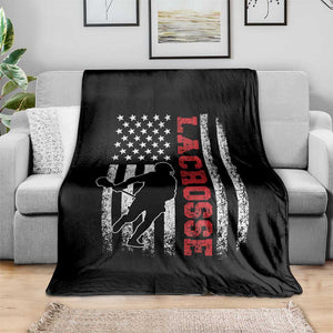 Lacrosse American Flag Lax Men 4th of July Throw Blanket TS11 Print Your Wear