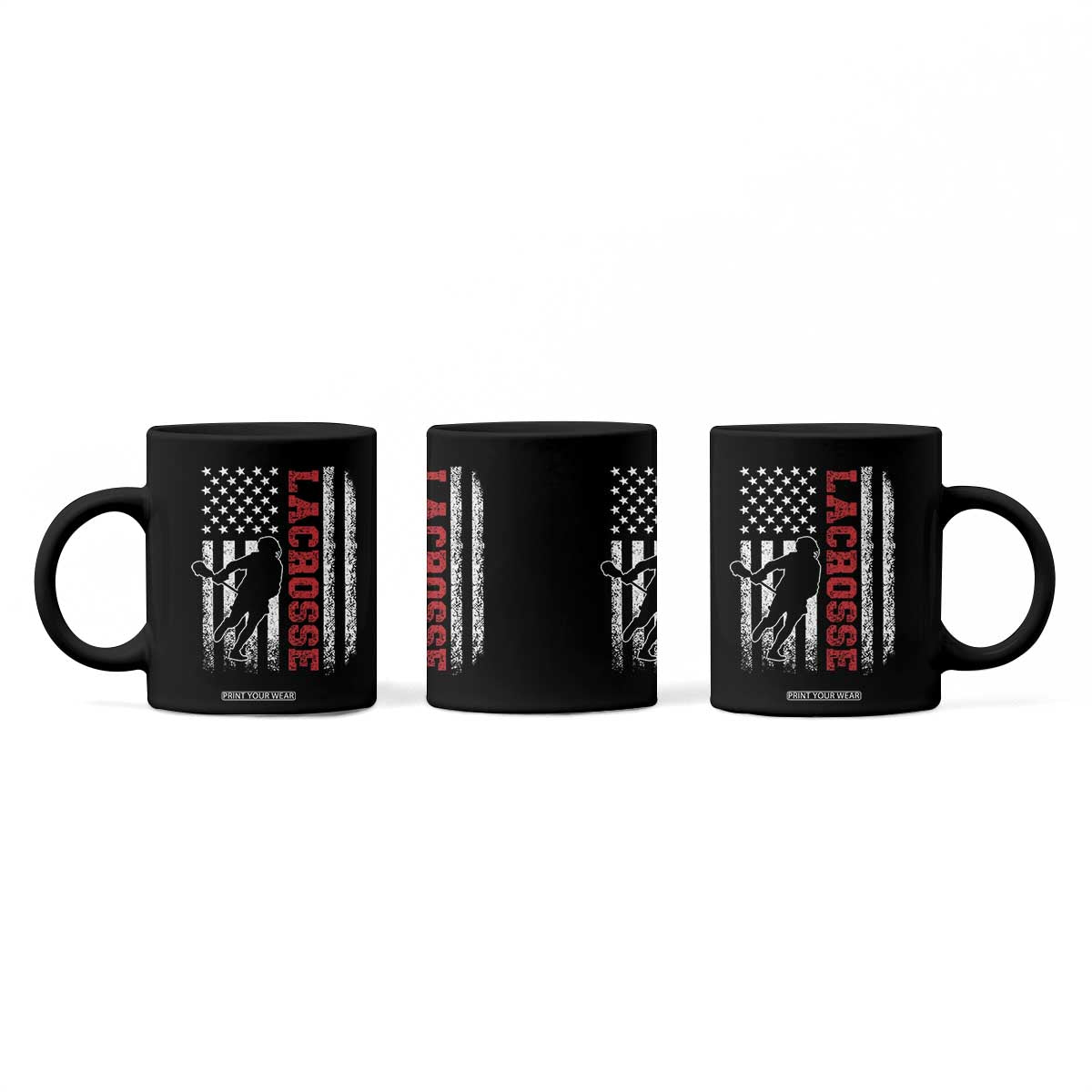 Lacrosse American Flag Lax Men 4th of July Coffee Mug TS11 Print Your Wear