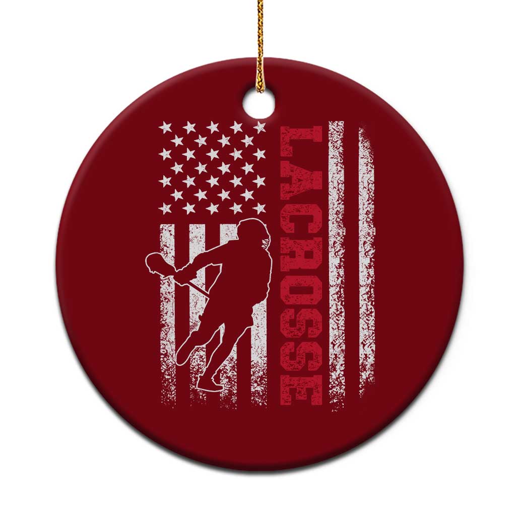 Lacrosse American Flag Lax Men 4th of July Ceramic Ornament TS11 1pc Red Print Your Wear