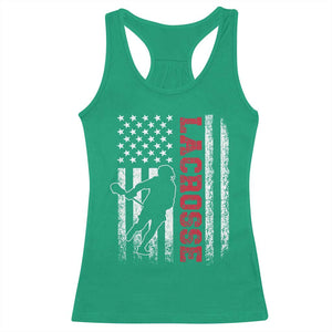 Lacrosse American Flag Lax Men 4th of July Racerback Tank Top TS11 Irish Green Print Your Wear