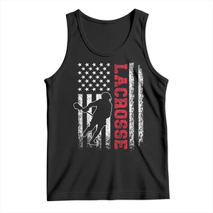 Lacrosse American Flag Lax Men 4th of July Tank Top TS11 Black Print Your Wear