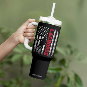 Lacrosse American Flag Lax Men 4th of July Tumbler With Handle TS11 Print Your Wear