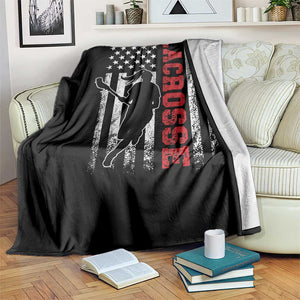 Lacrosse American Flag Lax Women 4th of July Throw Blanket TS11 Print Your Wear
