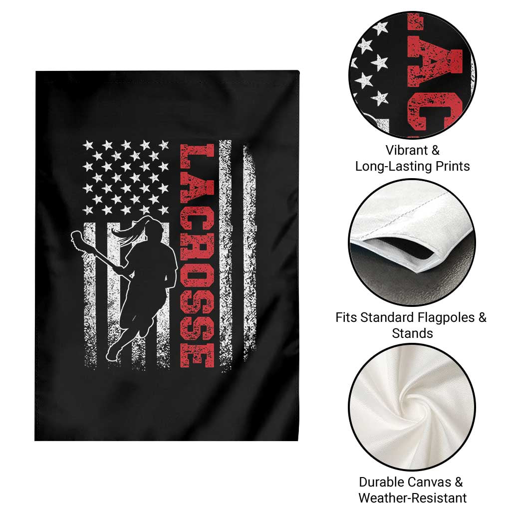 Lacrosse American Flag Lax Women 4th of July Garden Flag TS11 Print Your Wear