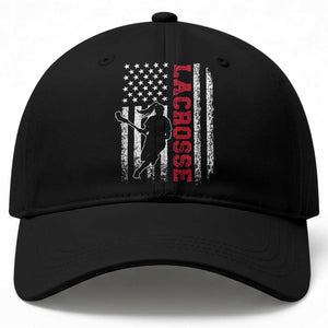 Lacrosse American Flag Lax Women 4th of July Baseball Cap TS11 Print Your Wear
