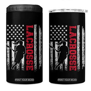 Lacrosse American Flag Lax Women 4th of July 4 in 1 Can Cooler Tumbler TS11 One Size: 16 oz Black Print Your Wear