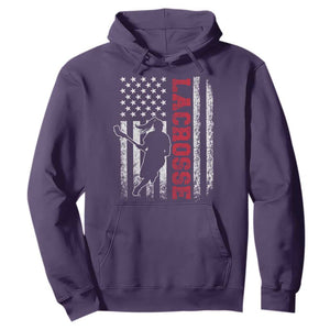 Lacrosse American Flag Lax Women 4th of July Hoodie TS11 Purple Print Your Wear