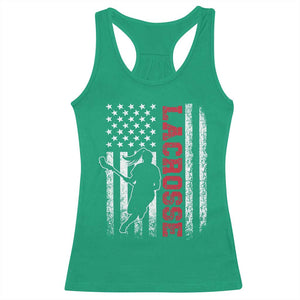 Lacrosse American Flag Lax Women 4th of July Racerback Tank Top TS11 Irish Green Print Your Wear