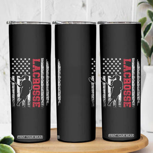 Lacrosse American Flag Lax Women 4th of July Skinny Tumbler TS11 Print Your Wear