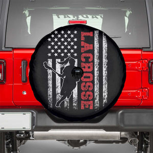Lacrosse American Flag Lax Women 4th of July Spare Tire Cover TS11 Black Print Your Wear