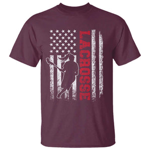 Lacrosse American Flag Lax Women 4th of July T Shirt TS11 Maroon Print Your Wear