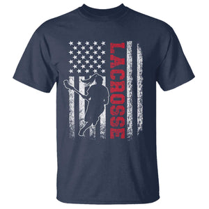 Lacrosse American Flag Lax Women 4th of July T Shirt TS11 Navy Print Your Wear