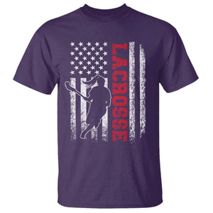 Lacrosse American Flag Lax Women 4th of July T Shirt TS11 Purple Print Your Wear